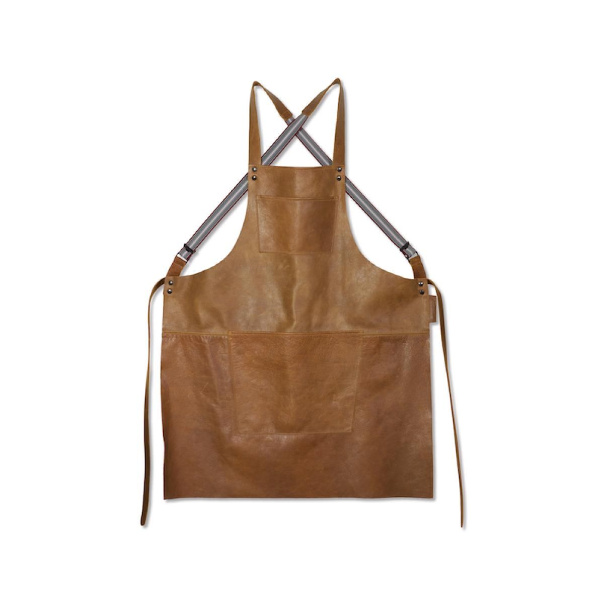 DUTCHDELUXES Suspender Forkle i skinn | Vintage Cognac