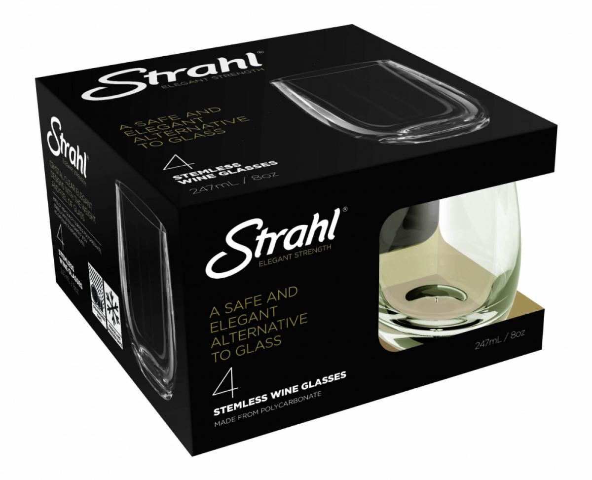 STRAHL Osteria Vannglass (247ml) i Hardplast/polykarbonat 4pk