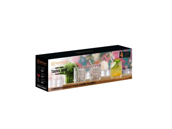 Hovedbilde NACHTMANN Tastes Good Whiskyglass med sugerør i glass 4pk