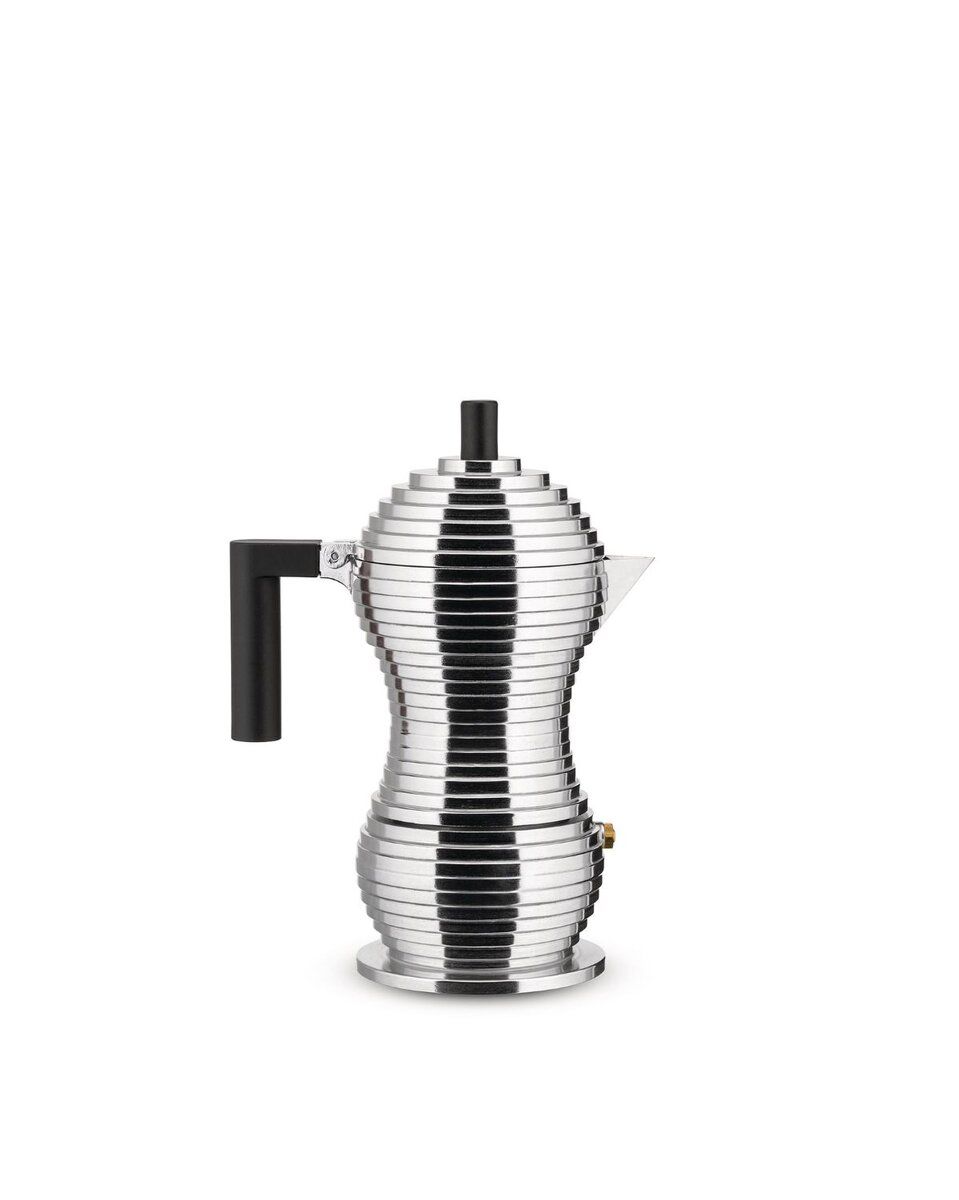ALESSI PULCINA Espressokanne 3 kopper, svart