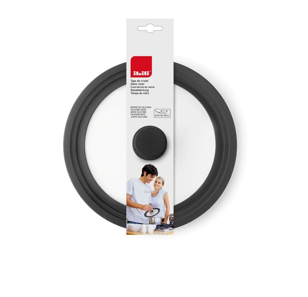IBILI Universallokk med silikonkant, passer til ø24-26-28cm